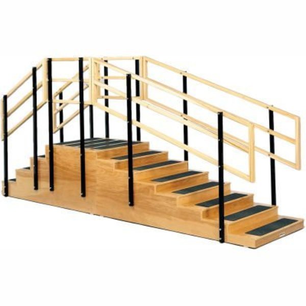 Fabrication Enterprises Two-Sided Convertible Training Stairs with Platform, 36" x 36" Platform 15-4205